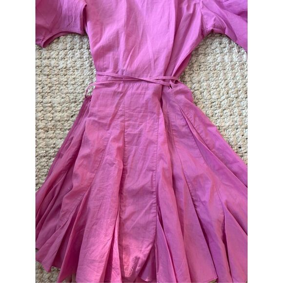 NWOT Rhode Rosie puff sleeve wrap dress, prism pink, $375 - Picture 9 of 9